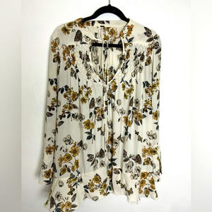 Free People Pebble Crepe Smocked top